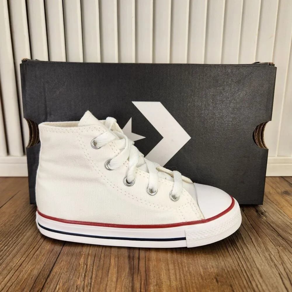 Converse Chuck Taylor All Star Hi Infant Size 9 Optical White Canvas Shoes 7J25